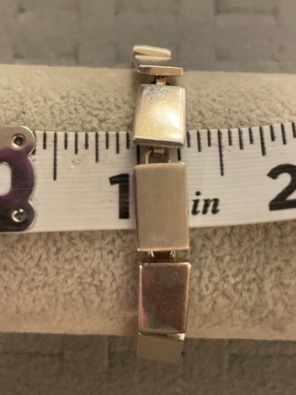 Vintage Sterling Silver Bracelet 23 grams 7" Modern Links Panels Mid Century - Picture 7 of 10